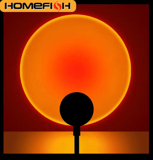 HOMEFISH USB Sunset Projector Lamp Night Light for Bedroom Living Room Wall Photography Party Mood Lighting Decoration